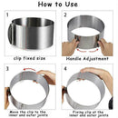 6-8" Adjustable Round Mousse Mould Cake Steel Pastry Mold Baking C6I3 X5Q8