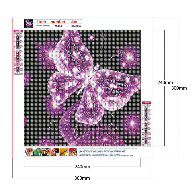 5D DIY Diamond Painting Kits Full Round Drill Butterfly Picture Wall Decora