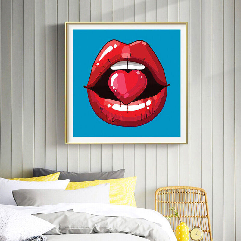 Rhinestone 5D Lips Love Kit Diamond Painting DIY Full Round Drill Pictures Newly