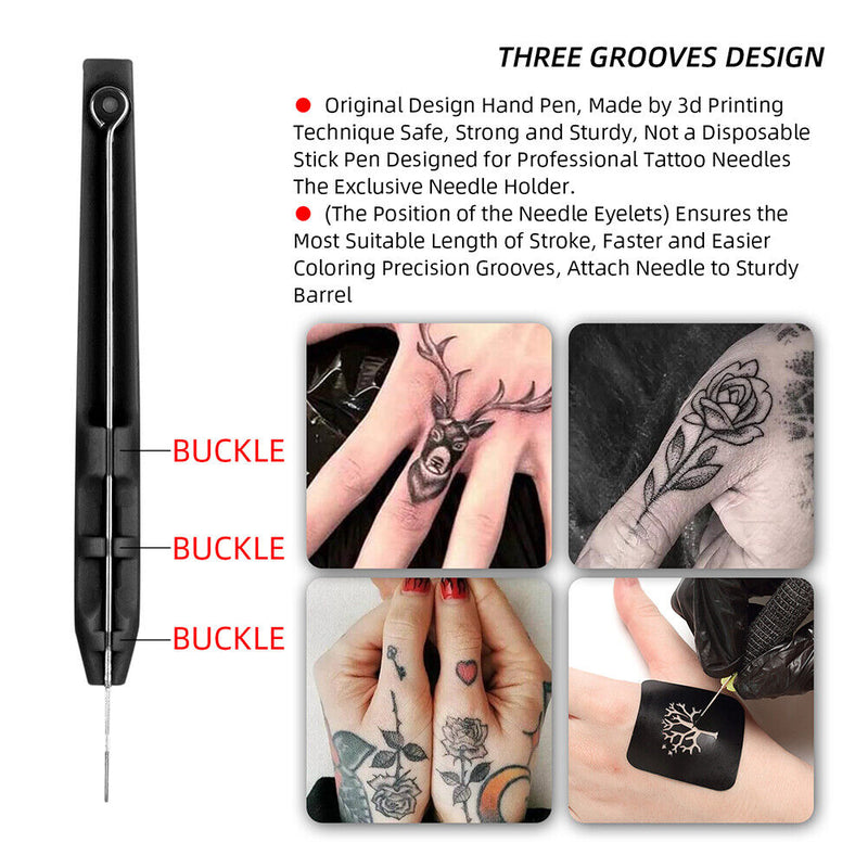 DIY Tiny Tattoo Stick Poke Kit Hand Pen Needles Cushion Home Permanent Makeup