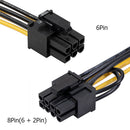 6 Pin to 8 (6+2) Pin PCIE Adapter GPU Splitter Hub Power Cable (5pcs)
