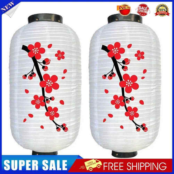 25cm Plum Blossom Lantern Lamp Chinese Long Shaped Cloth Lampion (B)