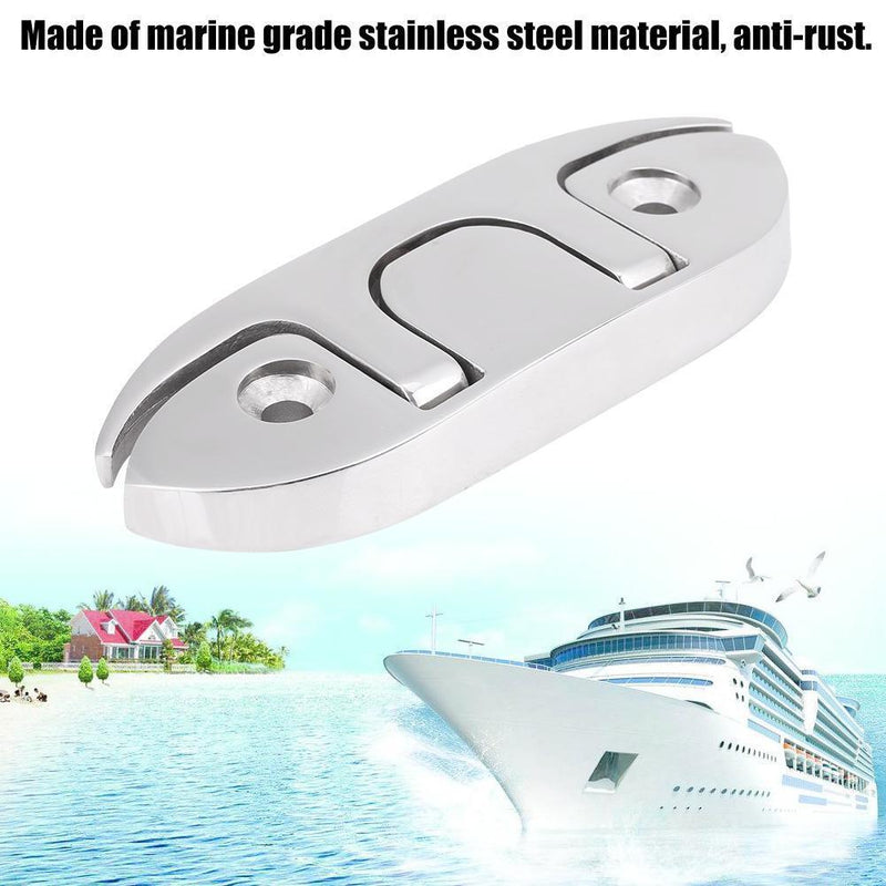 Folding Dock Cleat 4-1/2 inch 316 Stainless Steel Retractable Boat Cleat Newly