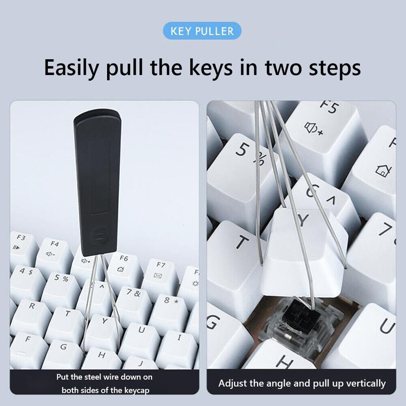 4pcs Mechanical Keyboard Keycap Puller with Brushes for Cherry MX (Black)