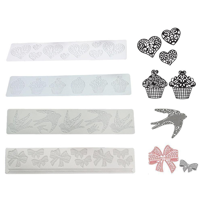 Lace Silicone Sugarcraft Mold Fondant Mat Pastry Cake Decorating Tools (A)
