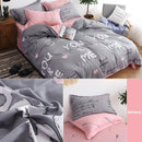 4pcs Cotton Simple Printing Duvet Quilt Cover Bed Sheet Pillowcase Set Beddin