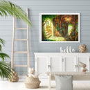 5D DIY Diamond Painting Old Wooden House Corridor Kits Full Round Drill Crafts
