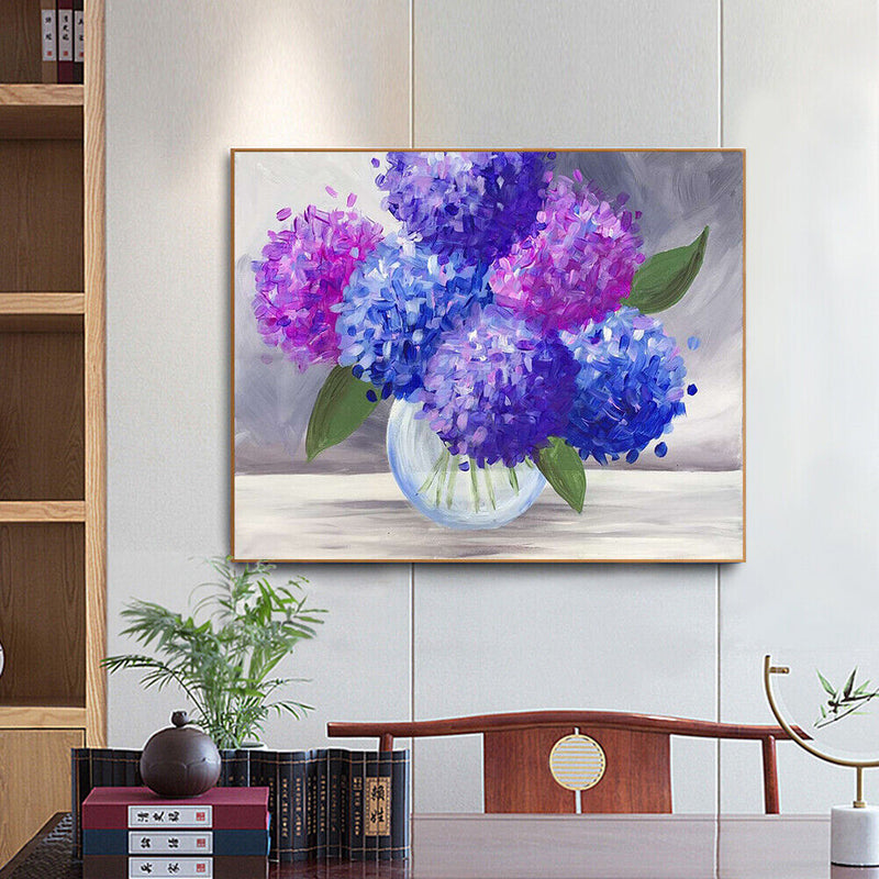 Colorful Flower Frameless Picture Oil Paint By Numbers Hand Painted Picture
