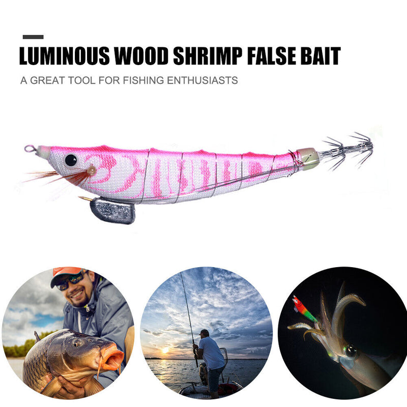 Luminous Wood Shrimp Crankbait Fishing Lures 12cm 14.3g Artificial Wobbler Ba