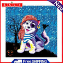 5D DIY Cartoon One-Eyed Dog Mosaic Full Round Drill Art Craft Diamond Painting