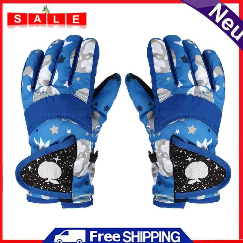 Anti-Skid Warm Ski Gloves Windproof Outdoor Cycling Skating Gloves for Boy Girl