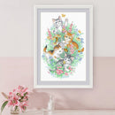 Partial Embroidery Cats Play Butterflies Printed Cross Stitch 3-Beach 11CT Kit