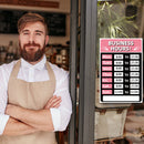 Business Hours Sign Hours of Operation Signs for Window / Door (Pink) Newly