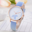 Women Color Change Quartz Watch Fashion Leather Strap Wristwatch(Sky Blue)-