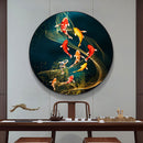Nine Fish Full Round Drill Mosaic DIY Wall Art Picture of Rhinestone Decora
