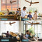with Remote Control Wood Ceiling Fan 42'' Modern Ceiling Fan No Light Outdoor