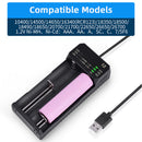 Essager 2 Slot Rechargeable Battery Charger for 18650 Lithium Ni-MH (i2) Newly