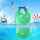 Waterproof Pouch Dry Sack for Drifting Swimming Trekking Bag (Green 2L) Newly