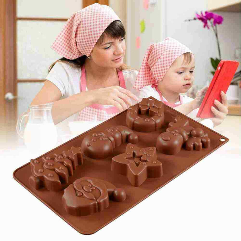 Baking Silicone Mold Christmas 6 With Elk Christmas Snowman Tree P9Q9