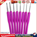 8 sizes Soft Plastic Handle Home Aluminum Crochet Knit Hook Needle Purple Newly