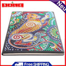 DIY Leopard Special Shaped Diamond Painting 50 Pages Sketchbook A5 Notebook Gift