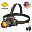 USB Rechargeable Fishing Head Torch LED Headlamp COB Headlight Fishing Light