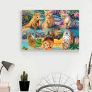 5D DIY Full Drill Diamond Painting Feline Cross Stitch Mosaic Kits Bedroom Decor