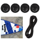 Stainless Steel D Ring Pad Patch 2.5m Rope Kit for Paddle Board (Black) Newly