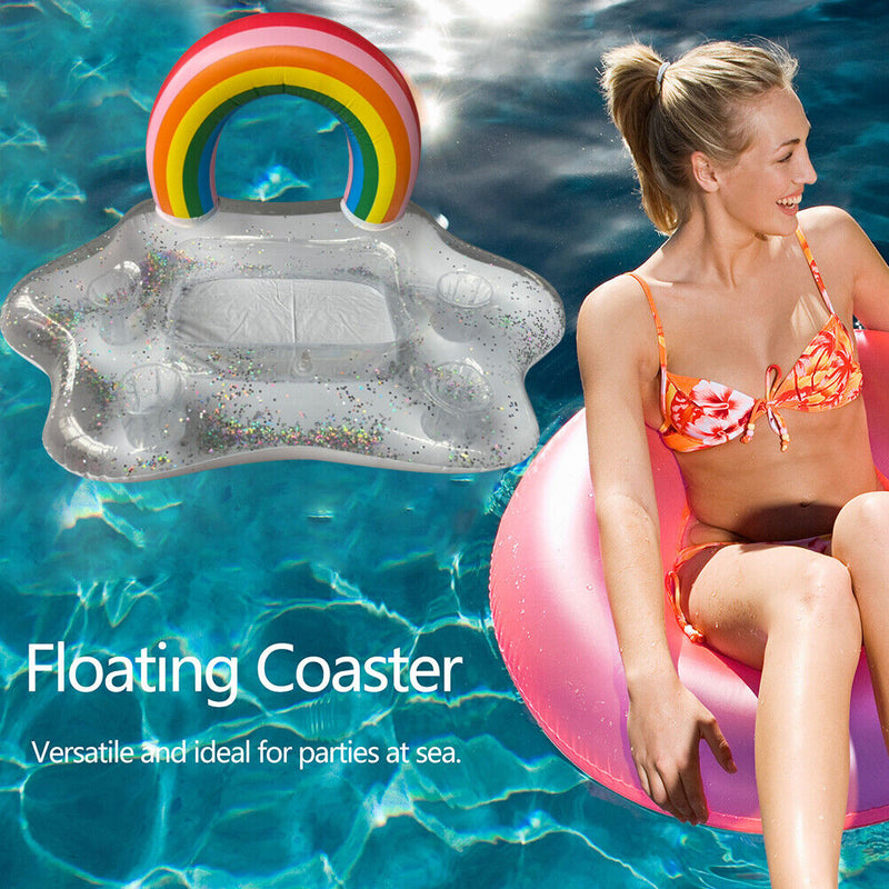 Inflatable Cup Holder Beer Drink Cooler Table Bar Tray Pool Beach Coaster Newly