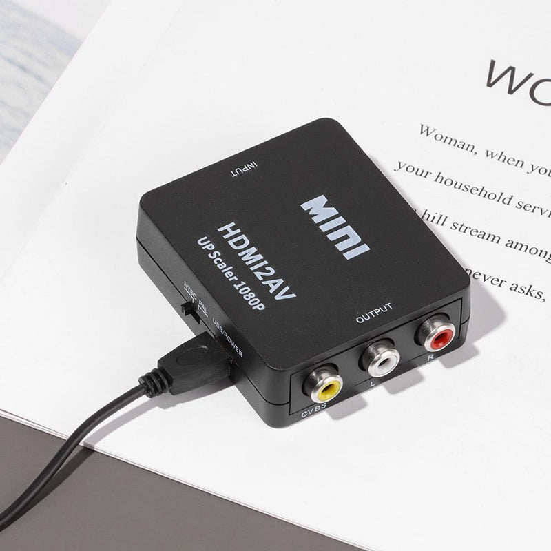 Durable Full HD Video 1080P Mini Converter Adapter HDMI to 3 RCA CVBS Connector