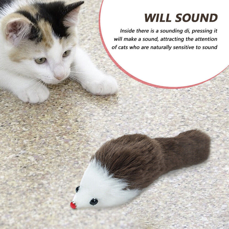 6pcs Pet Cats Toys Plush Simulation Big Mouse Funny Sounding Interactive Toys