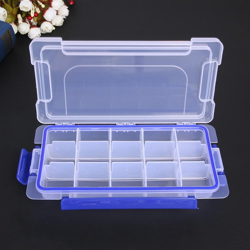 15 Slots Clear Plastic Jewelry Box Home Living Room Office Various Organizers