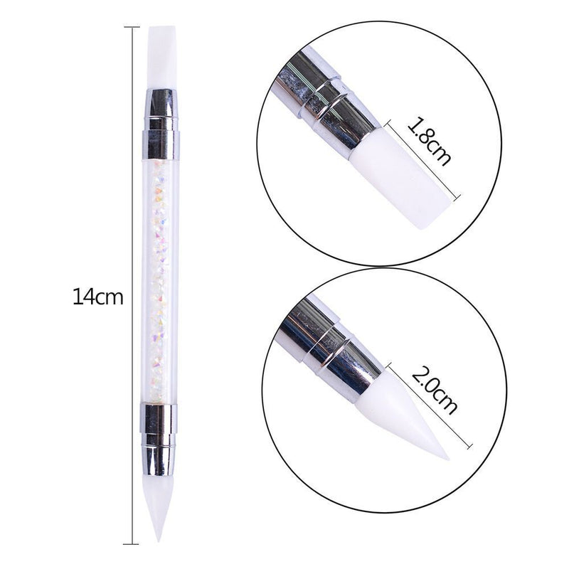 Dotting Pen Nail Tools Rhinestone  Handle Dual-ended  Nail Pen Nail Art Brush