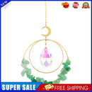 Crystal  Moon Circle Hanging Metal Pendant Home Decor (Green)