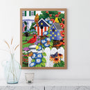 5D DIY Diamond Painting Full Square Drill Fence Birds Mosaic Crafts Home De