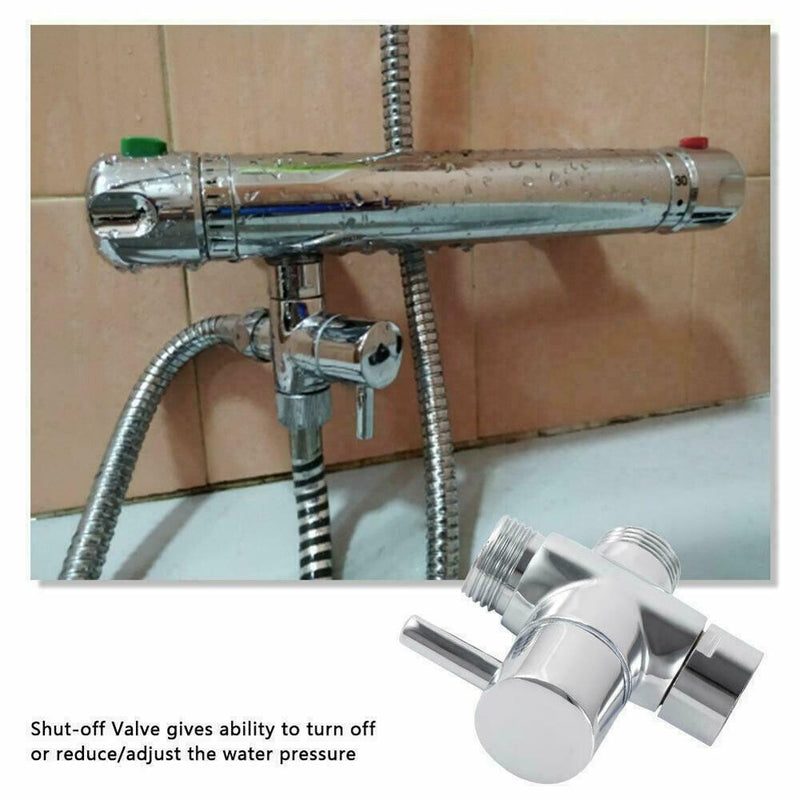 G1/2" 3 Way T-shaped Diverter For Shower Head Arm Best T-valve Diverter L8O3