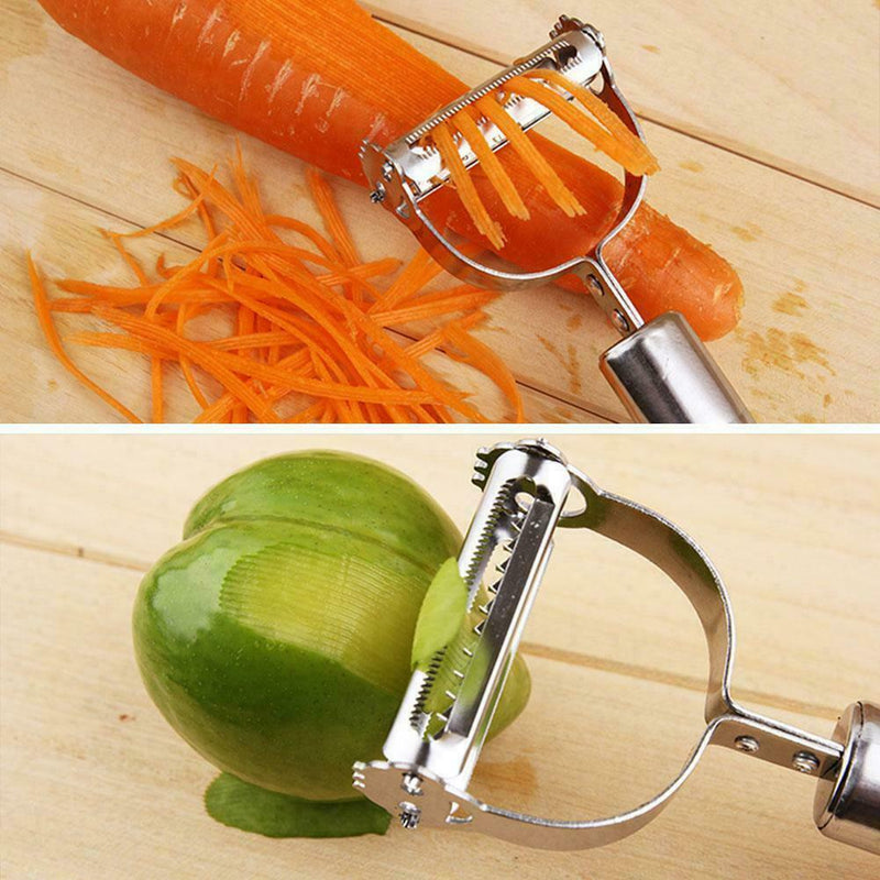 Carrot Fruit Slicer French Cutter Grater Steel Potato Vegetable Peeler A4P0