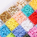 Flat Round Jewelry Making Sets Spacer Beads Bracelet Accessories Polymer Clay