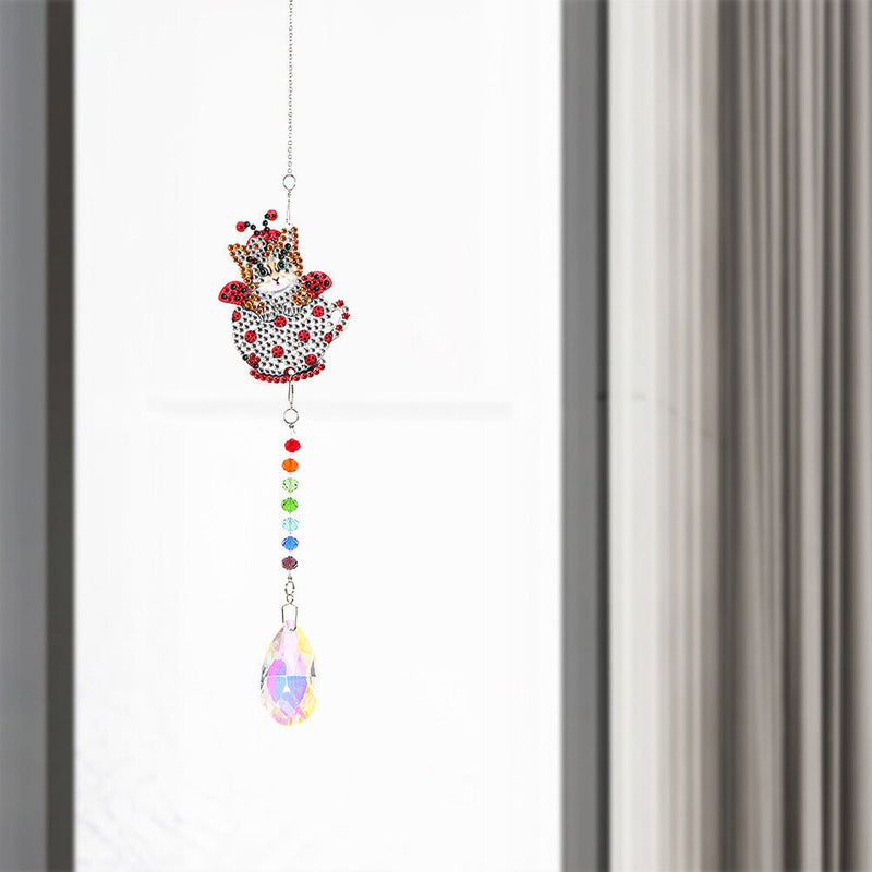 2pcs Crystal Wind Chimes Diamond Hanging Light Catcher Home Decor (ZH014)