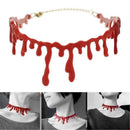 Rock Gothic Party Dress Red Blood Drip Necklace Halloween Deathrock Punk Choker