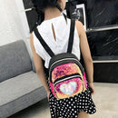 Small Travel Knapsack Sequins Heart Horse Pattern Backpacks Women Kids Rucksack