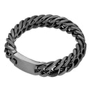 Fashion Chain Bracelet Punk Men Circle Bangles Streetwear Jewelry (Black) Newly