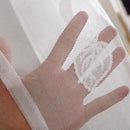 Leaf Print Tulle Voile Curtains Window Door Curtain for Living Room (White)