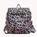 Fashion Women Backpack Animal Leopard Zebra Print Leather Handheld Backpacks