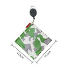 Mini Square Double-Sided Golf Ball Cleaning Towel w/ Carabiner Camo (Green)