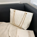 Metal Chain PU Quilted Crossbody Bag Female Solid Color Designer Top-handle Bag