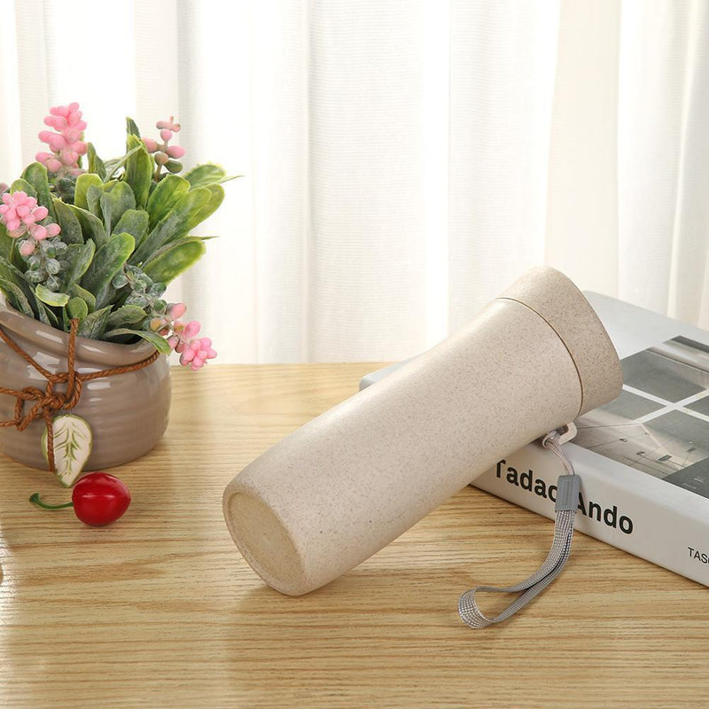 300mL Wheat Straw Drinking Cup Eco-Friendly Tea Mug Water Bottle (Beige)