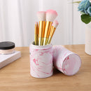 Portable PU Leather Makeup Storage Holder Cosmetic Brush Pen Cup Box (B) Newly