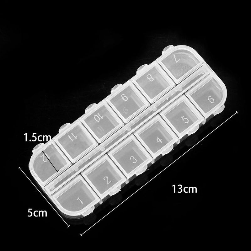 Drug Pill Holder Nail Art Tips Craft Organizer Small Case Storage Boxes