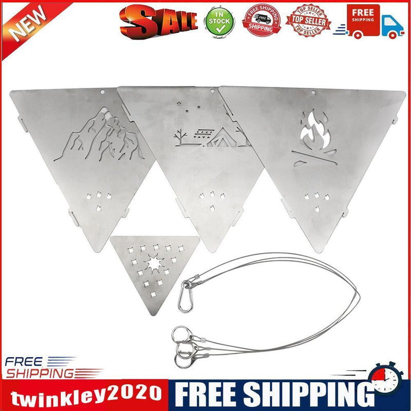Outdoor Camping Hanging Triangle Stove Stainless Steel Wood Burning Stoves
